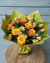 Букет цветов из:  Альстромерии и Розы в Дальнем Константиново