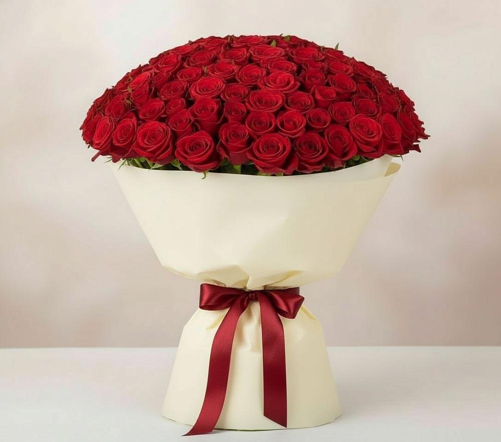 Букет 101 Красная роза Милано в Дальнем Константиново