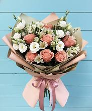 Букет цветов из:  Розы, Альстромерии и Лизиантусы #REPLACE_PRED# Дальнем Константиново