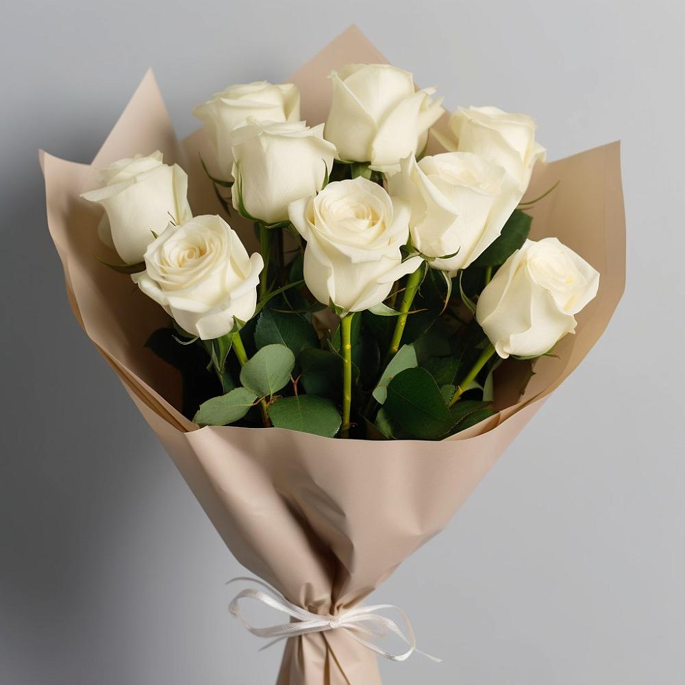 Букет 9 Белых роз Эдлесс Лав в Дальнем Константиново