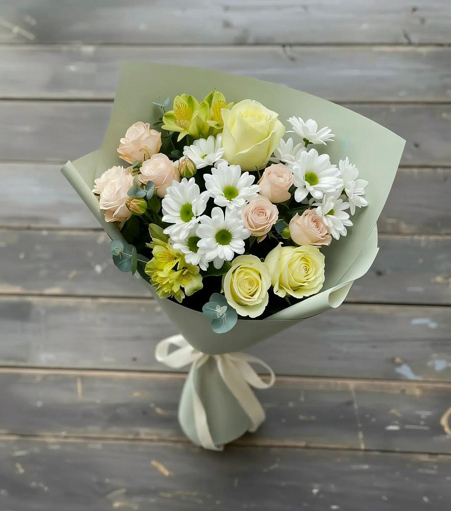 Букет цветов из: Альстромерии, Розы и Хризантемы в Дальнем Константиново