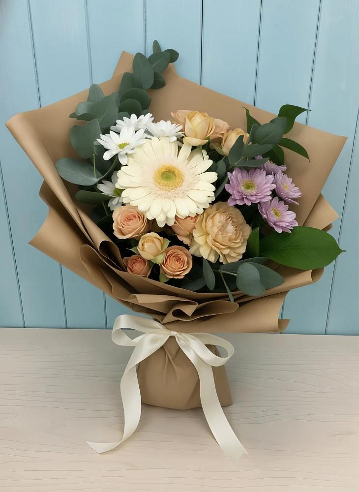 Букет цветов из: Герберы и Хризантемы в Дальнем Константиново