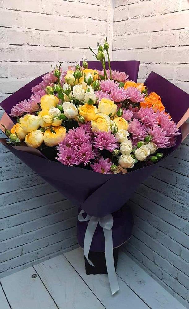 Букет цветов из: Хризантемы и Розы в Дальнем Константиново