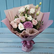 Букет цветов из:  Розы и Лизиантусы в Дальнем Константиново