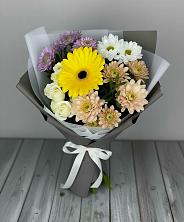 Букет цветов из:  Розы, Герберы и Хризантемы в Дальнем Константиново
