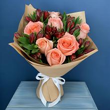 Букет цветов из:  Розы и Альстромерии #REPLACE_PRED# Дальнем Константиново