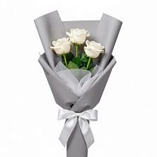 Букет 3 белые розы в Дальнем Константиново