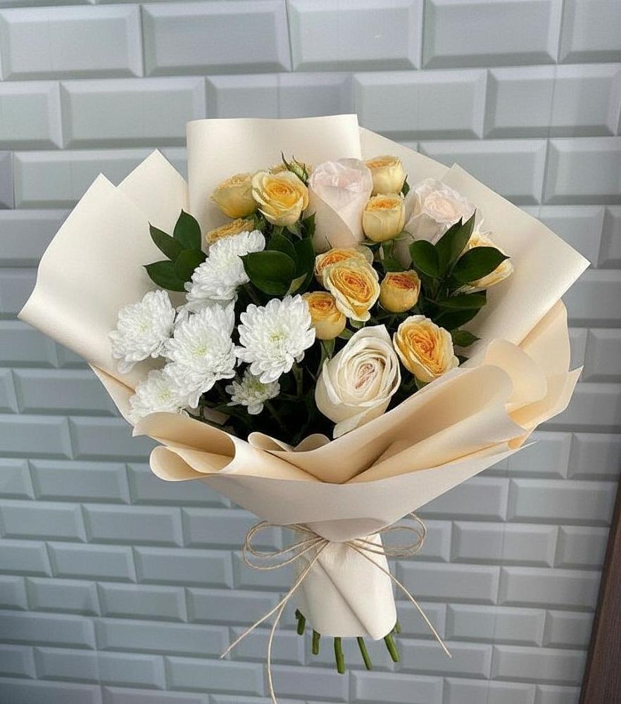 Букет цветов из: Розы и Хризантемы в Дальнем Константиново