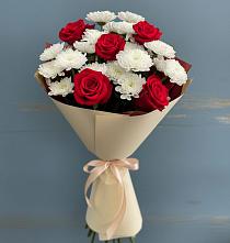 Букет цветов из:  Розы и Хризантемы #REPLACE_PRED# Дальнем Константиново