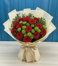 Букет цветов из:  Розы и Хризантемы в Дальнем Константиново