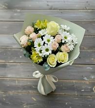 Букет цветов из:  Альстромерии, Розы и Хризантемы в Дальнем Константиново