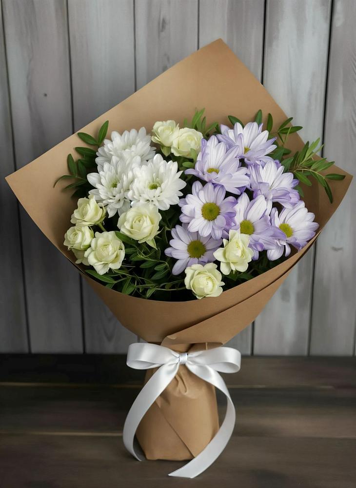 Букет цветов из: Хризантемы и Розы в Дальнем Константиново